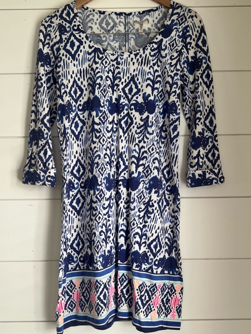 Lilly Pulitzer Ocean Ridge Dress Featuring Navy and White Print Size Small